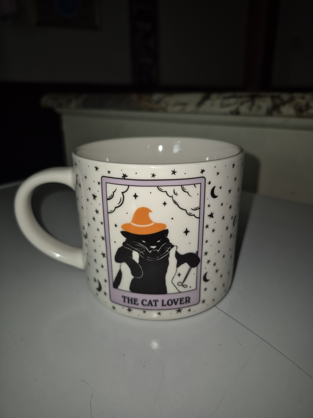Vintage Style Witchy Black Cat Halloween Mug